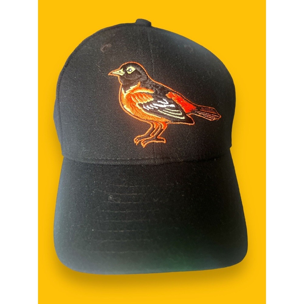 Vintage 90s New Era Baltimore Orioles Hat Cap OSFM Rare Retro Logo Black Unisex